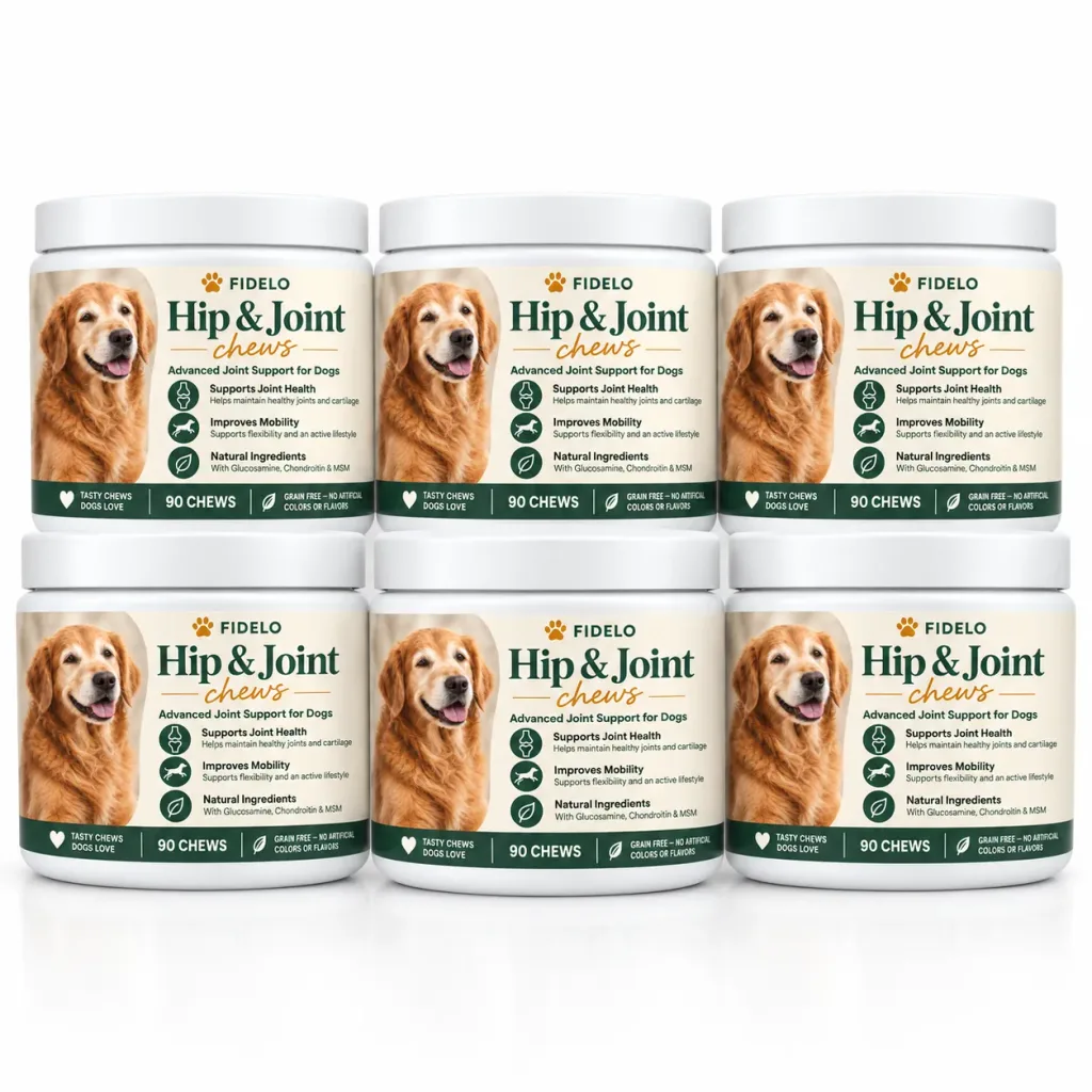 Six tubs of Fidelo Hip & Joint Chews