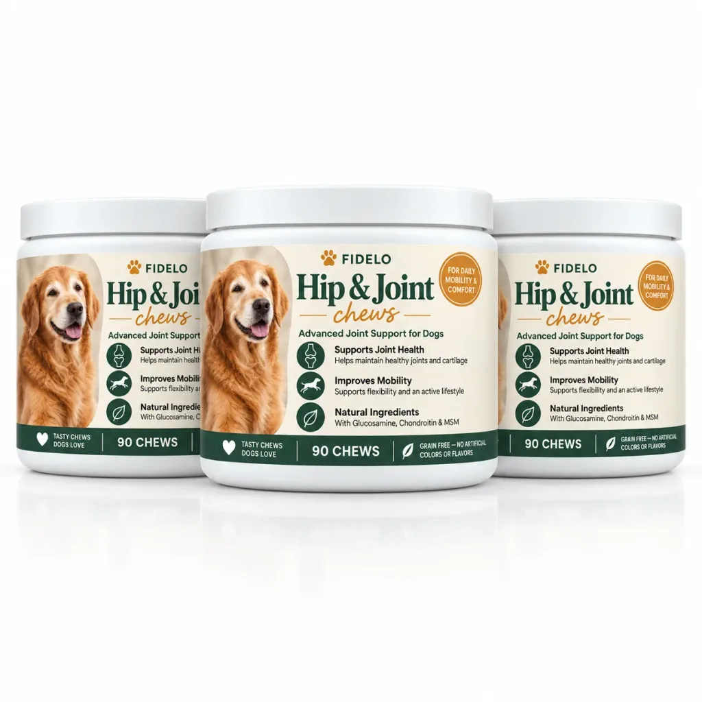 Three tubs of Fidelo Hip & Joint Chews